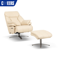 Fauteuil inclinable de salon MANWAH CHEERS, luxe moderne, cuir, électrique, pivotant à 360°, pour la maison ou le bureau, avec ottoman