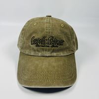 Venta al por mayor de algodón lavado Vintage sombreros de papá en blanco carta personalizada frente después del bordado Logo 6 paneles gorras de béisbol lisas