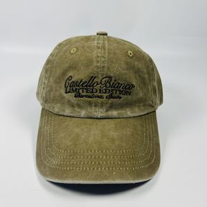 Cappelli da Baseball in bianco Vintage in cotone lavato all'ingrosso con lettere frontali personalizzate dopo ricamo Logo 6 pannelli - Product Image 2