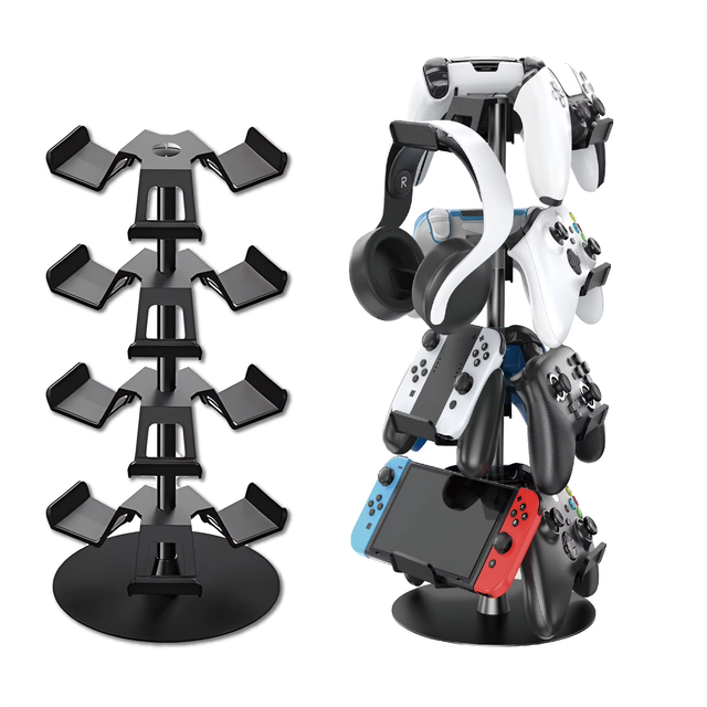 Honcam 12 Game Controller Stand 4 Tiers for Desk Universal Headphone Holder for Xbox PS5 PS4 Switch Controller