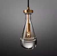 Grosir Kustom Lampu Gantung & Lampu Liontin Kristal Kuningan Tembaga Hitam Tetesan Hujan Kaca Padat Bulat Modern