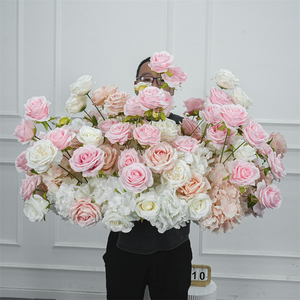 Summer Wedding Ground <b>Flowers</b> High Quality <b>Artificial</b> Pink Wedding Aisles <b>Flower</b> for Wedding Party Decoration - Product Image 1