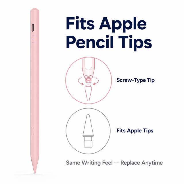 Professional iPad Stylus Pen  with Palm Rejection Tilt Sensitivity Fast Type-C 13 Min Charge Magnetic Pencil 2018-2026