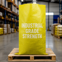 Sacs tissés en PP jaunes de 25 kg pour l'agriculture, sacs d'emballage en plastique, sacs pour aliments et céréales, sacs à riz, impression personnalisée, vente en gros