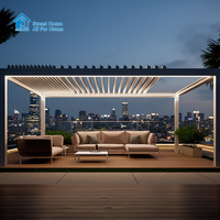 Pergola Commerciale en Aluminium Sweet Home avec Lames Rétractables Électriques, Pavillon Extérieur Étanche pour Hôtels et Complexes Hôteliers