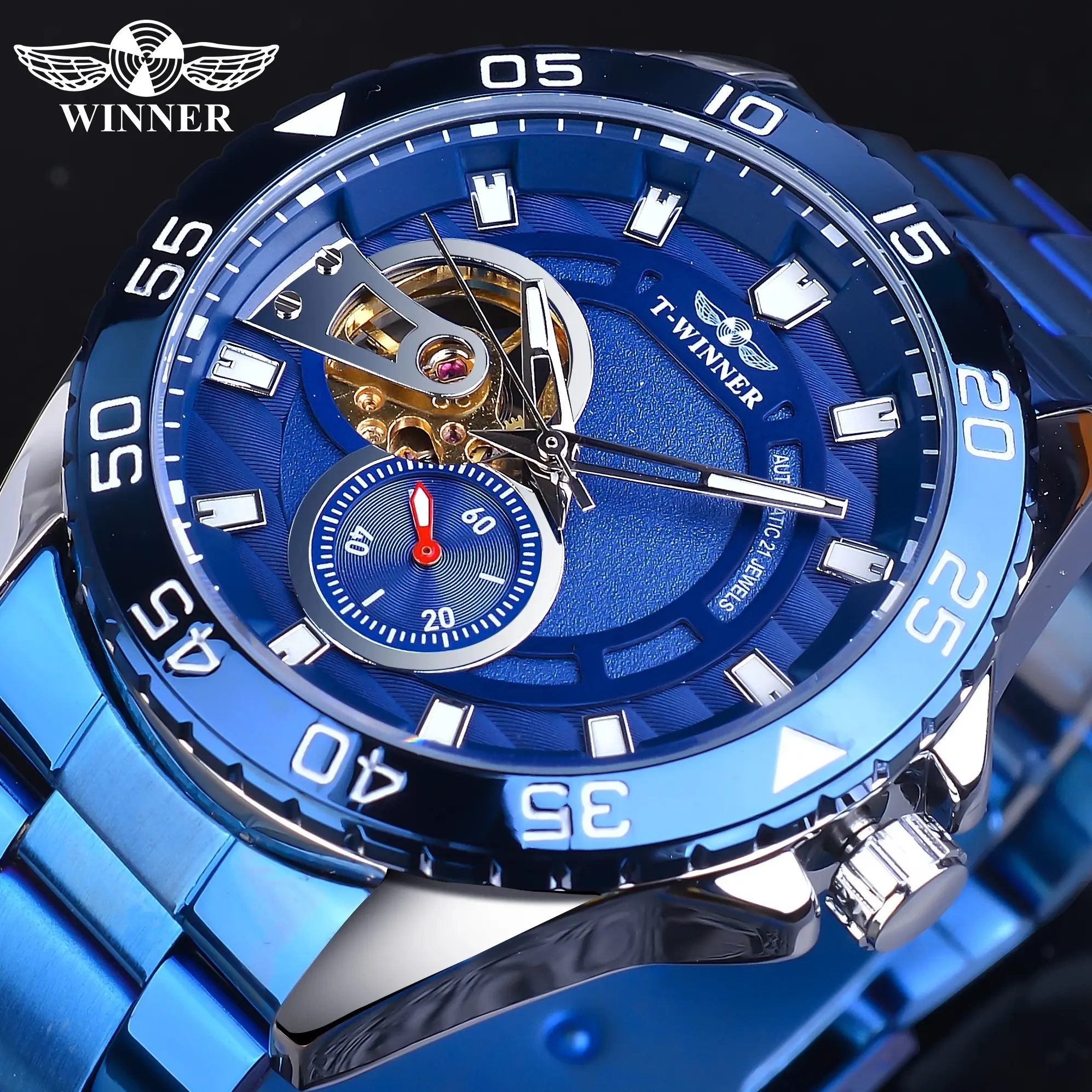 Winner New Arrived Watch Fashion Skeleton Stainless Steel Band Mens Business Sport Mechanical Watches Men Wrist Reloj Hombre