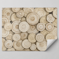 Papier peint mural circulaire moderne à relief neutre, texture naturelle, pour les intérieurs contemporains et commerciaux