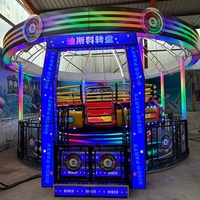 Manège Disco Tagada intérieur/extérieur en fibre de verre et acier pour parc d'attractions, capacité de 12 à 24 personnes, pour utilisation dans les centres commerciaux
