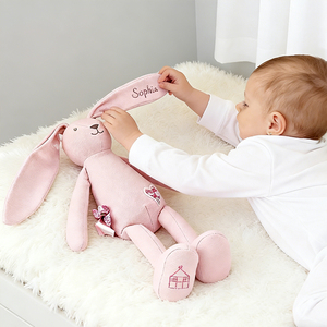 Conejo de Peluche de Orejas Largas Colorido, Lindo Conejito Blanco, Azul y Rosa, Muñeco de Peluche, Regalo de Cumpleaños para Niños - Product Image 1