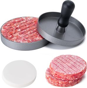 Prensa para Hamburguesas Antiadherente, Molde para Hacer Hamburguesas de Aluminio con Papel Encerado - Product Image 1