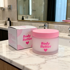 Pots à crème à large ouverture de 200g, grande taille, givrés, transparents, vides, pour soins de la peau, en plastique, pour gommages corporels, avec joint et couvercles blancs - Product Image 5