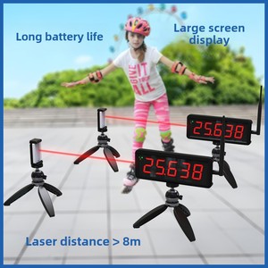 Temporizador Láser Digital Inalámbrico Portátil, Mini Postes de Velocidad para Pista de Atletismo, Patinaje sobre Ruedas y Motociclismo, Dorado - Product Image 3