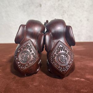 Ornements d'éléphant sculptés <span class=keywords><strong>en</strong></span> <span class=keywords><strong>bois</strong></span> <span class=keywords><strong>massif</strong></span> de sequoia, cadeaux porte-bonheur - Product Image 2