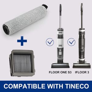 Brosse à rouleaux de remplacement pour aspirateur sec/humide rechargeable <span class=keywords><strong>Tineco</strong></span> IFloor 3 <span class=keywords><strong>Floor</strong></span> <span class=keywords><strong>ONE</strong></span> <span class=keywords><strong>S3</strong></span>, avec 2 brosses et 2 filtres HEPA - Product Image 2