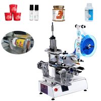 Machine d'étiquetage semi-automatique FK616 pour gobelets, machine d'application d'étiquettes coniques pour gobelets à jus