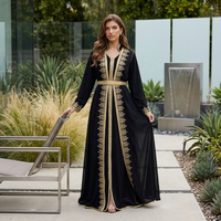 Robe longue décontractée pour femmes grandes tailles, tissée, respirante, écologique, antistatique, taille naturelle, manches longues, noir et violet