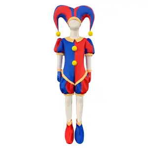 New Movie The Amazing Digital Circus Clown Costume Kids Pomni Digital Circus Bodysuit Cosplay Costume Jumpsuit
