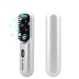 Mini Rechargeable Hair Straightener Ceramic Coating Negative Ion Brush Portable Wireless For Straight And Curly Hair - Product Image 1