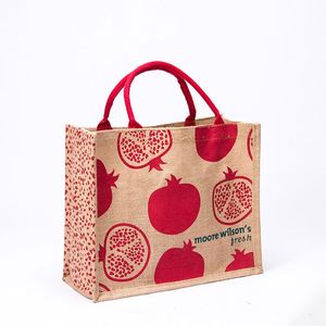 Sac de shopping en jute personnalisé, réutilisable, en lin naturel, sac de plage en toile de jute pour cadeau, fête, mariage - Product Image 1