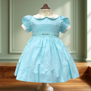 Precioso Vestido de Algodón 100% para Bebés Niñas, Diseño Sólido con Bordado a Mano para Otoño - Personalizable OEM/ODM - SM230715 - Product Image 3
