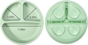 Nouveauté : Ensemble bol et assiette en silicone de qualité alimentaire, écologique, non toxique, à forte adhérence, sans BPA, avec bavoir et cuillère pour bébé - Product Image 4