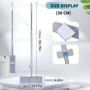 Serpillière professionnelle en microfibre humide ou sèche à 360 ° rotative pour le nettoyage des sols avec manche télescopique - Product Image 2