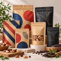 Sachet Doypack en Papier Kraft Recyclable Écologique avec Fermeture Zip Refermable de Qualité Alimentaire pour l'Emballage de Produits Écologiques