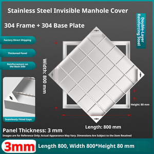 304 couvercles d'égouts dissimulés en acier inoxydable sur mesure – Directement du fabricant - Product Image 3