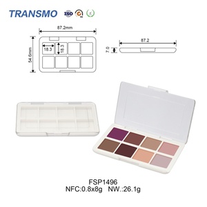 Palette de fards à paupières 8 couleurs en gros, logo personnalisé, 0,8 g*9, conteneur cosmétique vide, forme carrée, boîtes à poudre, blush, fournisseur de logo - Product Image 2