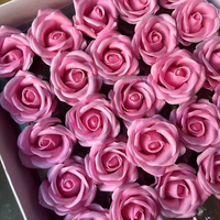 Romantique DIY Mousse Roses Têtes De Fleurs Violet Orange Vert pour Petite Amie De Noël Graduation Cadeaux Élégant Savon Roses Bouquet