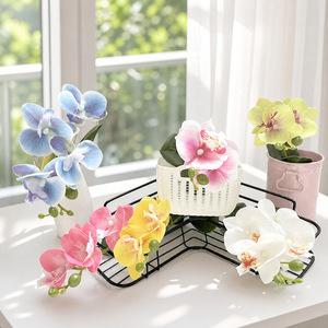 Orquídeas Phalaenopsis Artificiales con Maceta de 30 Pulgadas en Azul, Rosa, Amarillo y Blanco para Decoración del Hogar - Product Image 1
