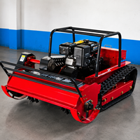 Tondeuse à gazon télécommandée tout-terrain robuste 12 CV diesel Euro 5 pour pentes, avec broyeur à fléaux