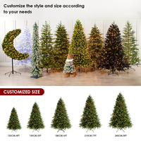 Hochwertiges PE Mini Künstlicher Weihnachtsbaum Set 1,2/1,8 Meter LED-Beleuchtung Wetterfest für Außenbereich Elegantes Design