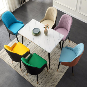 Cuero de la PU de moda moderna de <span class=keywords><strong>bistro</strong></span> de la habitación de lujo Luz hotel tienda de café de comedor Silla de comedor - Product Image 1