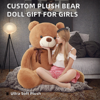 Ours en peluche lesté super doux personnalisé en usine (ODM), cadeau unisexe, 120 cm, rembourré en coton PP, avec étiquette, cadeau de fête