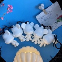 Vente flash : Porte-clés ours liquide fait main, différentes tailles, jouet DIY, figurine ours violent, cadeau