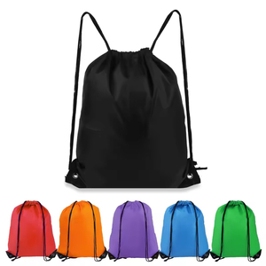 Sac à dos à cordon de serrage en polyester personnalisé avec logo, promotionnel, thermosoudé, sacs de sport à cordon de serrage avec logo - Product Image 6