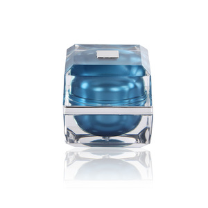 Pot carré personnalisé en acrylique pour crème 15g 20g 30g avec couvercle couronne dauphin, emballage scellé à paroi épaisse pour soins de la peau - Product Image 4