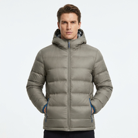 Veste matelassée à capuche noire pour homme Freandy Sports Premium, chauffante, écologique, imperméable, respirante, coupe-vent, rembourrée pour l'hiver