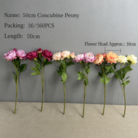 Bunga Peony Sutra Berkualitas Tinggi YM, 2 Kepala Bunga Peony Buatan untuk Dekorasi Pernikahan dan Rumah