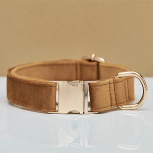 Luxury Adjustable PU Pet <strong>Cat</strong> <strong>Collar</strong> Gold <strong>Buckle</strong> Soft Durable Velvet Solid Pattern Dog <strong>Collar</strong> - Product Image 4
