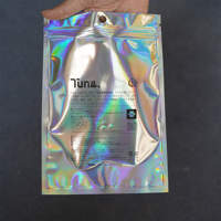 Sacs en Mylar laser holographiques à fermeture éclair pour emballage cosmétique, personnalisables avec logo, pour étuis de téléphone – Vente chaude