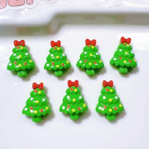 도매 산타 선물 엘크 플랫백 레진 챰 크리스마스 벨 슬라임 휴대폰 케이스 키체인 DIY 공예 장식용 챰 - Product Image 5