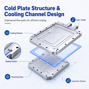 Plaque de refroidissement liquide personnalisée en aluminium pour serveur IA, GPU, <span class=keywords><strong>CPU</strong></span> et électronique de puissance - Product Image 3