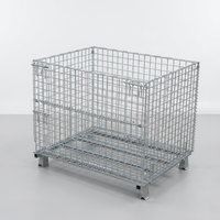 Cage en acier galvanisé à chaud empilable de haute qualité, conteneur de stockage en treillis métallique pour entrepôt