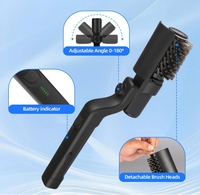 Brosse électrique améliorée pour le gril, brosse de nettoyage pour le gril rechargeable sans fil avec angle réglable