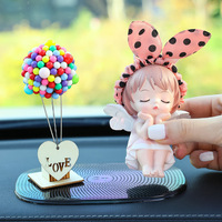 Ornement de voiture en résine, style dessin animé créatif, poupée Annie mignonne, décoration de console centrale, design ballon de confession
