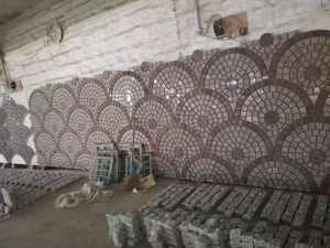 Modèle de verrouillage de pavés de dalle de maille de parking de route de patio extérieur de granit rouge et jaune pour le Moyen-Orient - Product Image 2