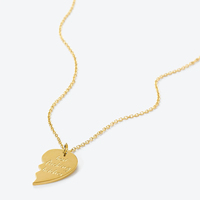 Collier en acier inoxydable plaqué or 18K Best Friend 2 deux pièces Lip Bff Broken Half Split Heart Pendant pour 2 Couples