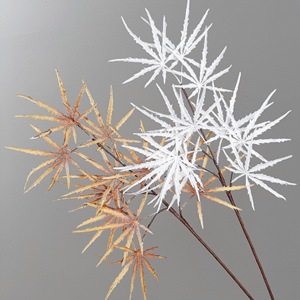 Hojas de Arce Artificiales Meng Jie, 100cm-200cm, Color Café, Blanco, Beige, Plástico, Decoración para Bodas y Hogar, Materiales Florales - Product Image 1